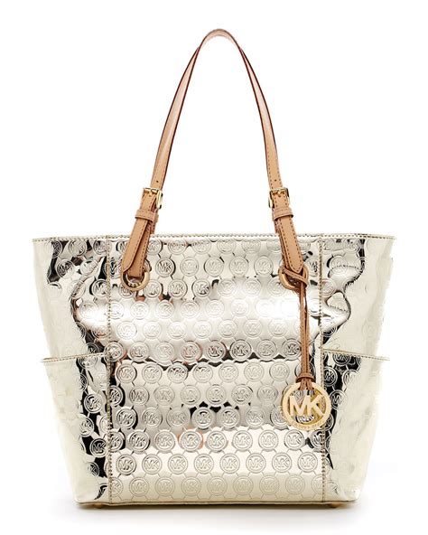 michael kors pale gold tote bag|Michael Kors ladies gold totes.